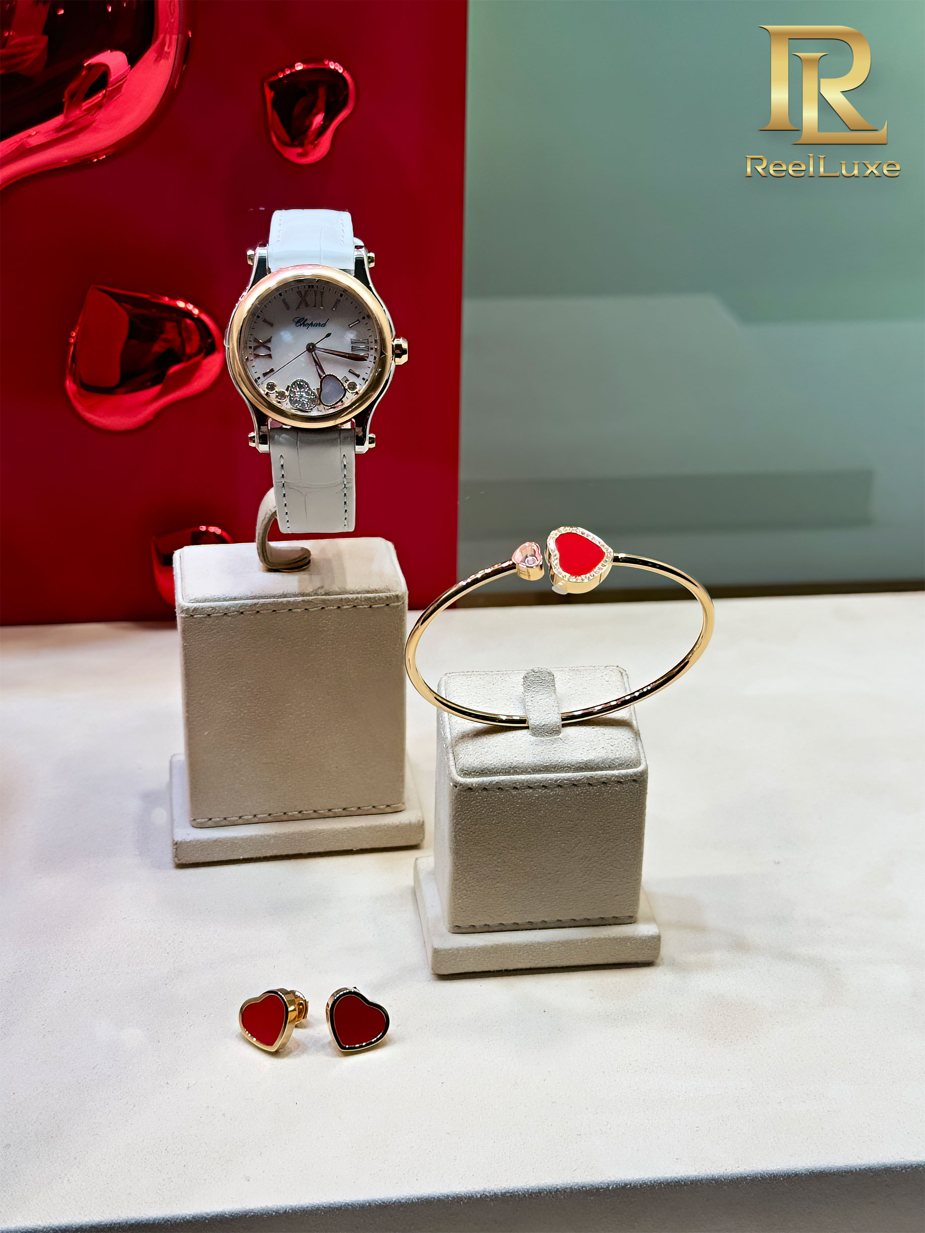Bracelet et montre Happy Hearts de Chopard - Boutique Chopard Firenze - Florence, Italie