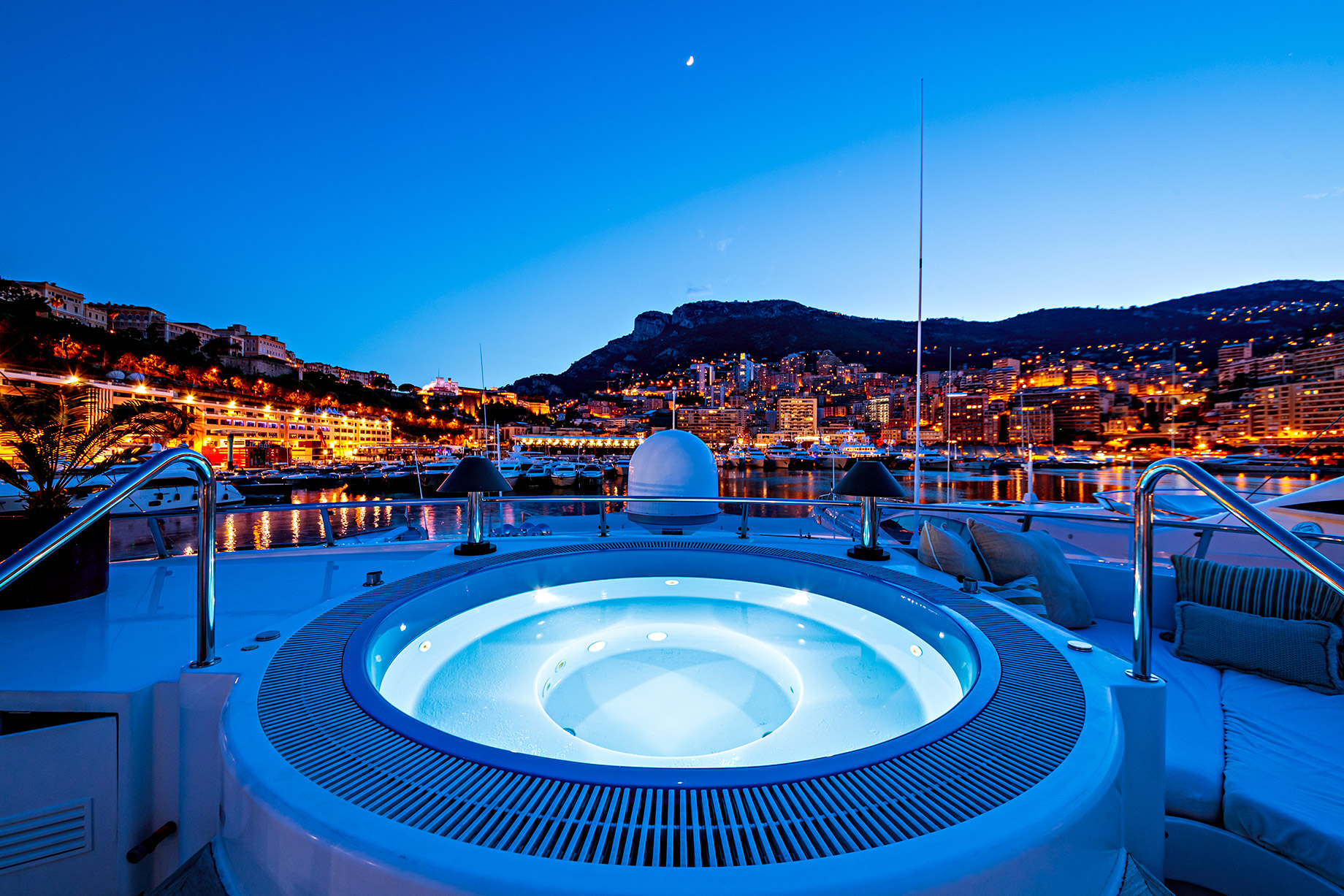 Superyacht Jacuzzi - Port Hercules - Monaco Evening Views