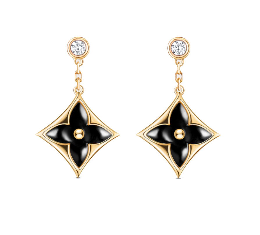 Louis Vuitton - Colour Blossom BB Star Ear Studs, Yellow Gold, Onyx and Diamonds
