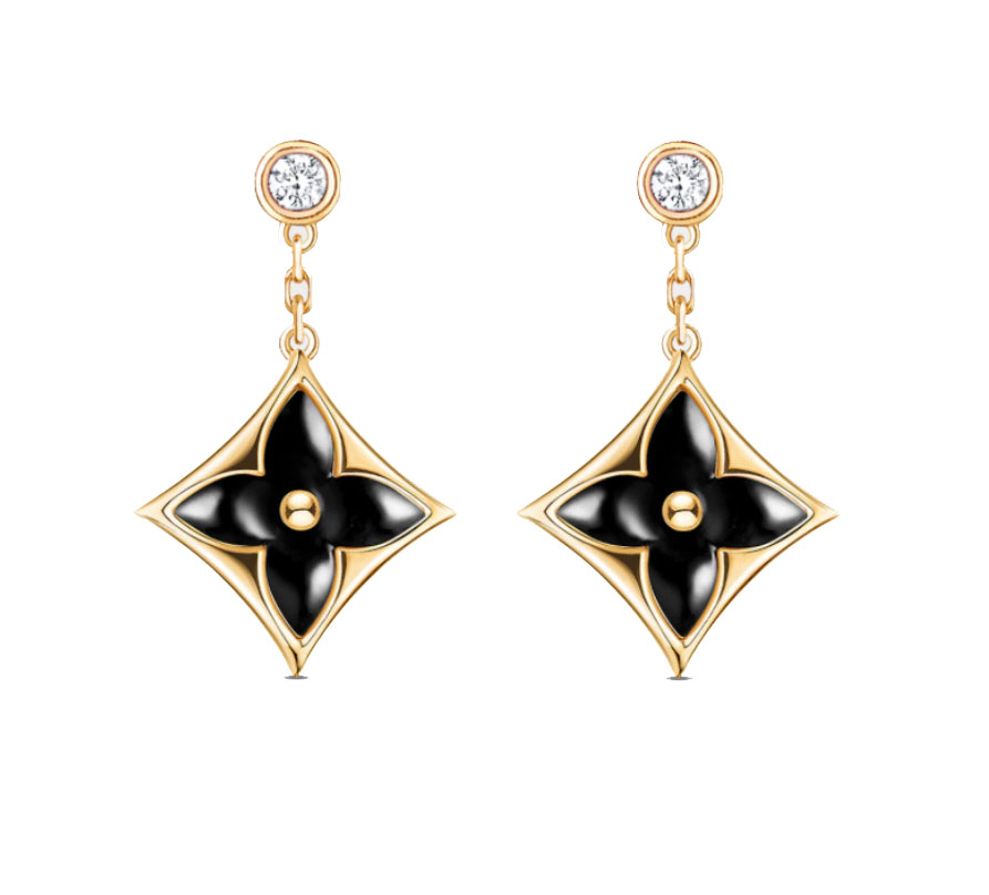 Louis Vuitton – Colour Blossom BB Star Ear Studs, Yellow Gold, Onyx and Diamonds