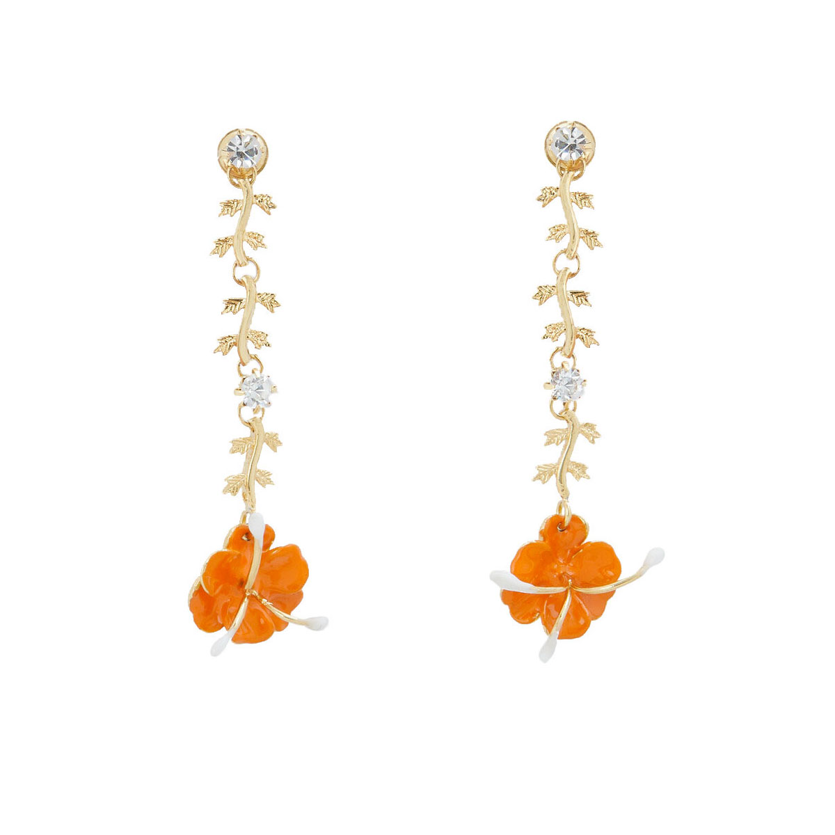 Marni - Enamelled metal flower drop earrings