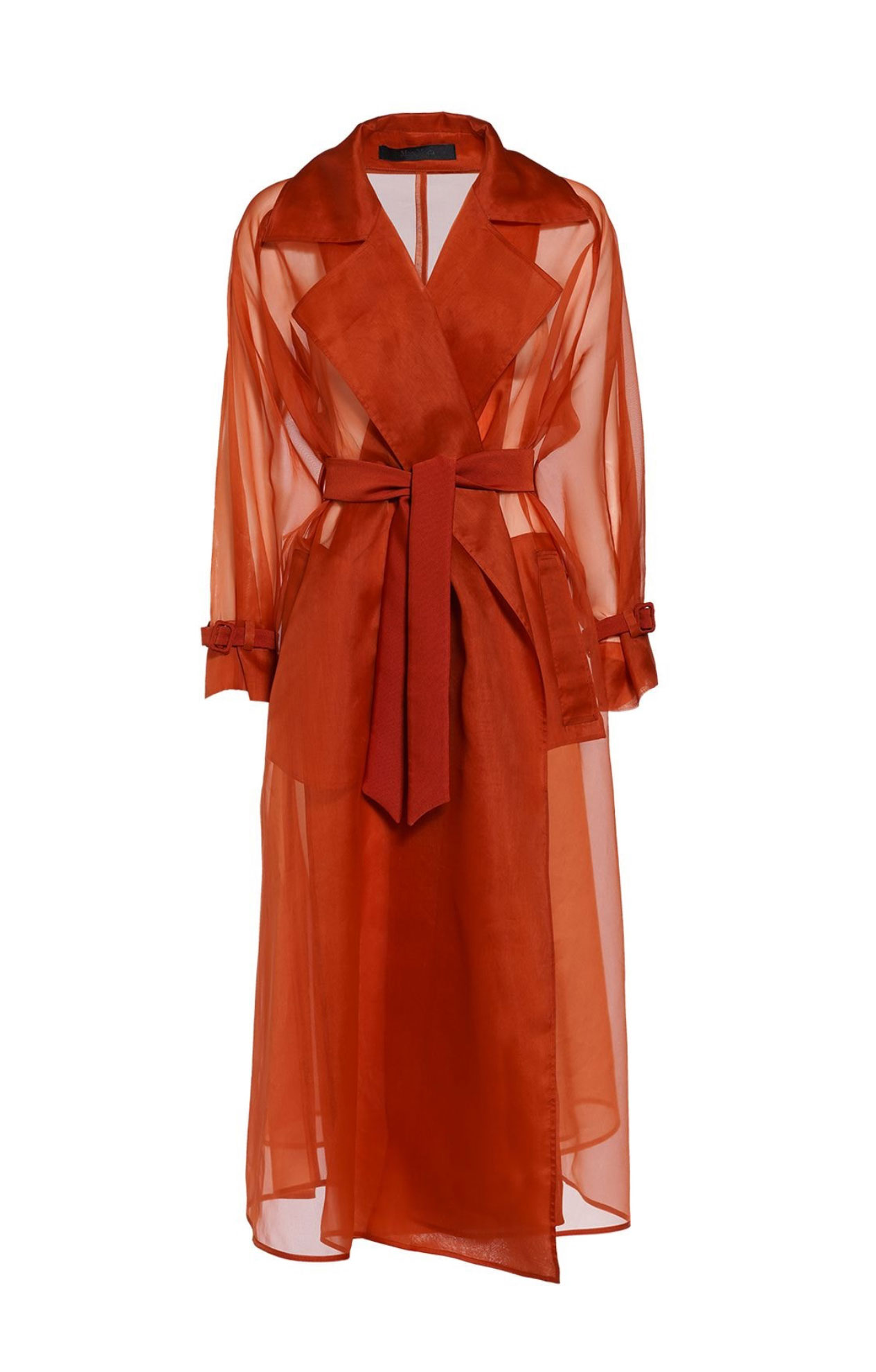 Max Mara – Rauche belted silk organza trench coat