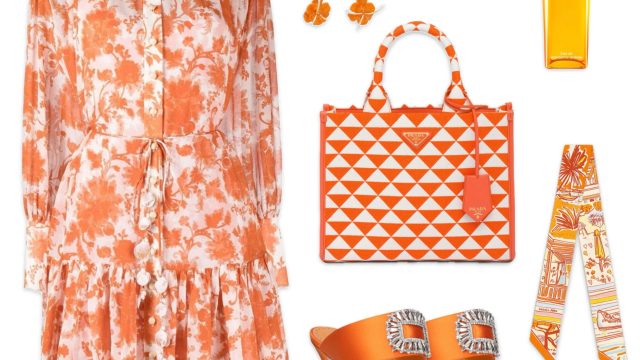 Orange Summer Vacation Outfit Idea with a Zimmermann Dress