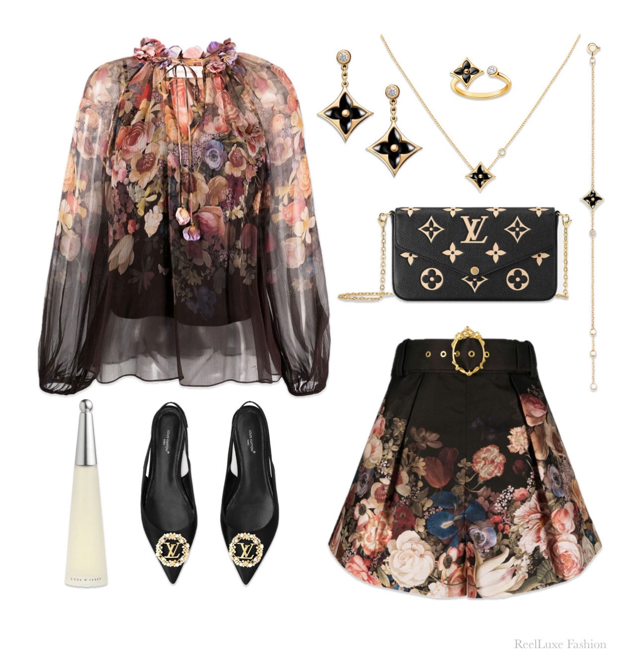 Outfit Idea with a Zimmermann Blouse and Shorts in Tandem with Louis Vuitton