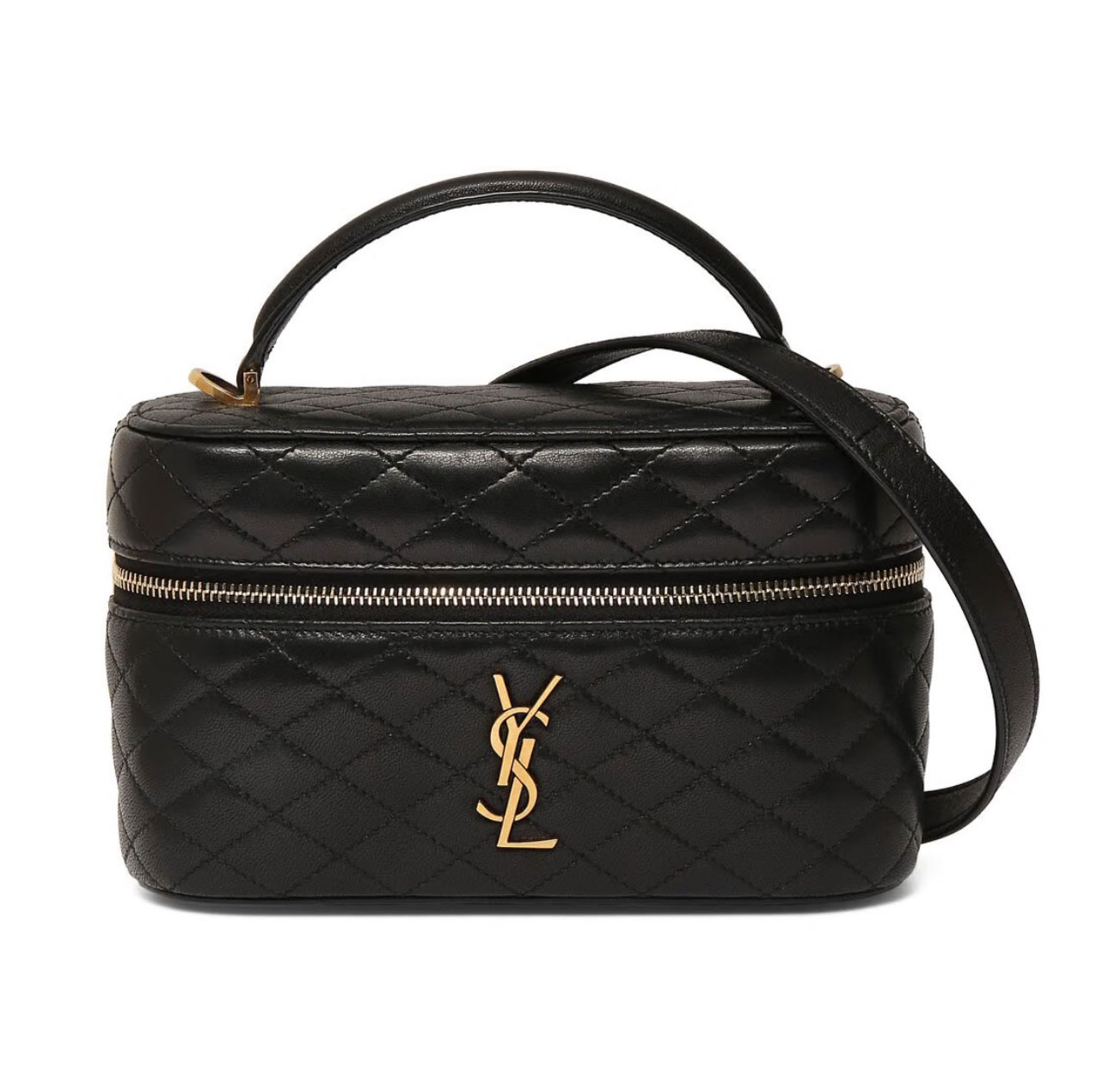 Saint Laurent – Mini Gaby leather vanity bag with strap