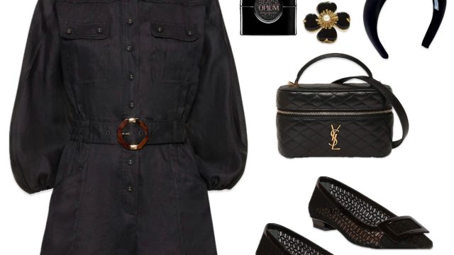 Total Black Outfit Idea with a Zimmermann Dress and YSL Bag