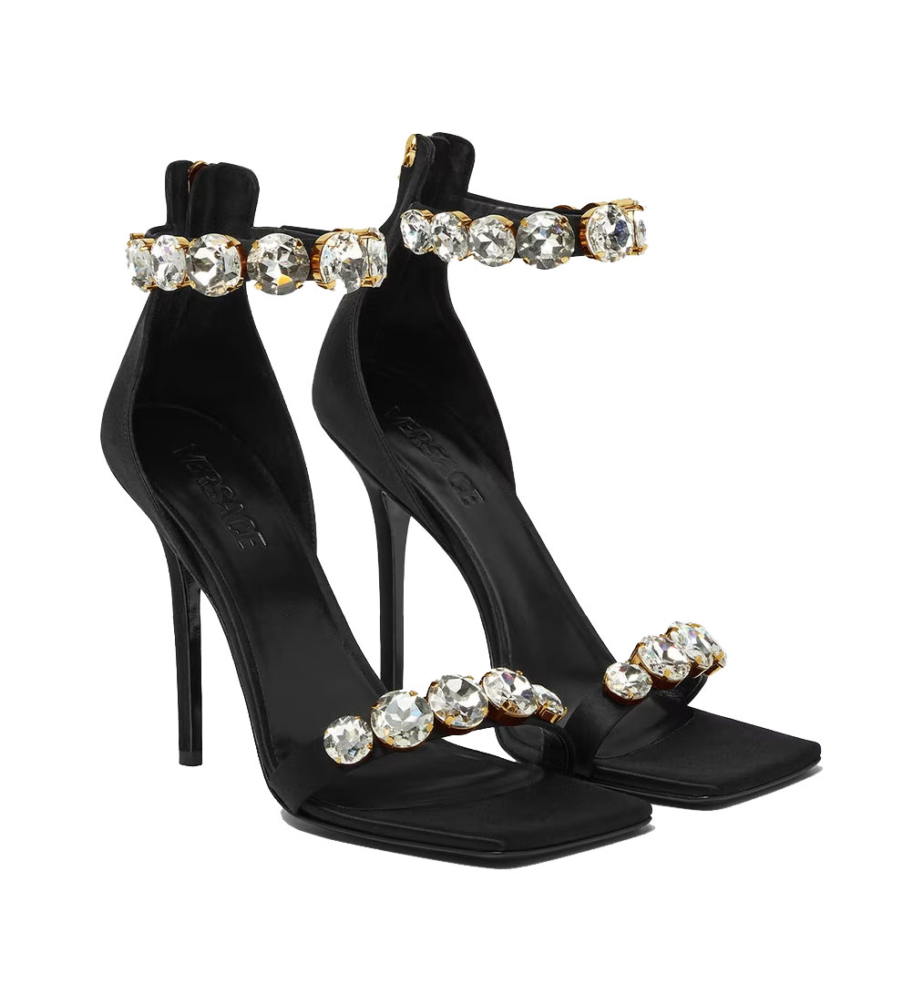 Versace - Crystal Satin Sandals