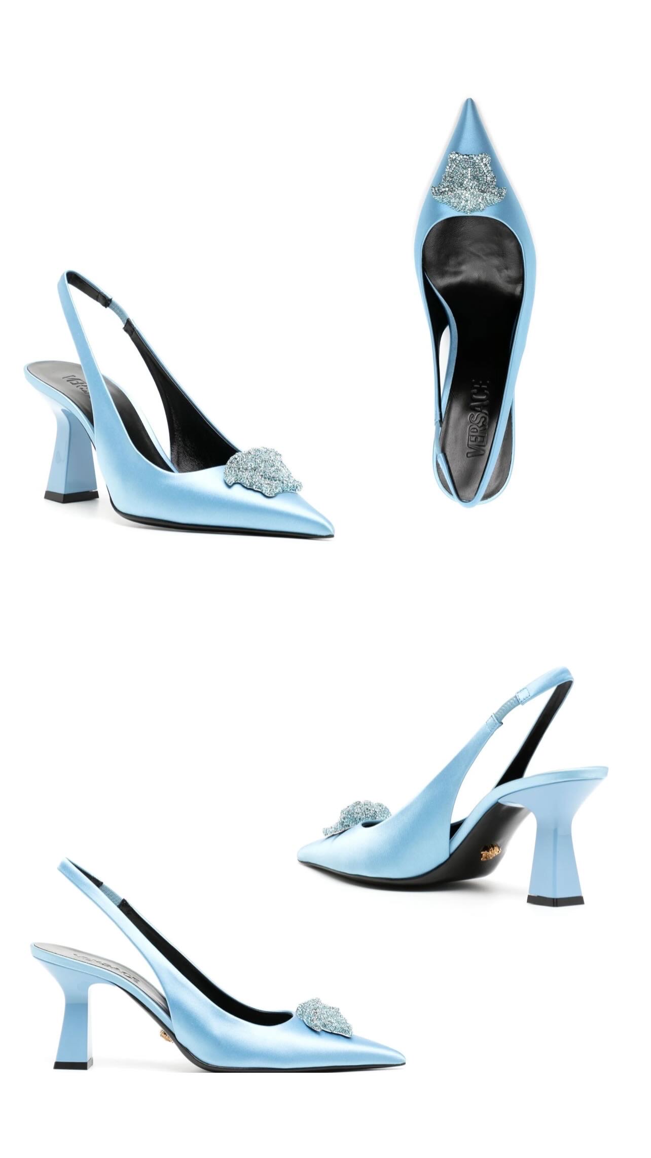 Versace – 80mm Slingback Crystal Embellished Pumps