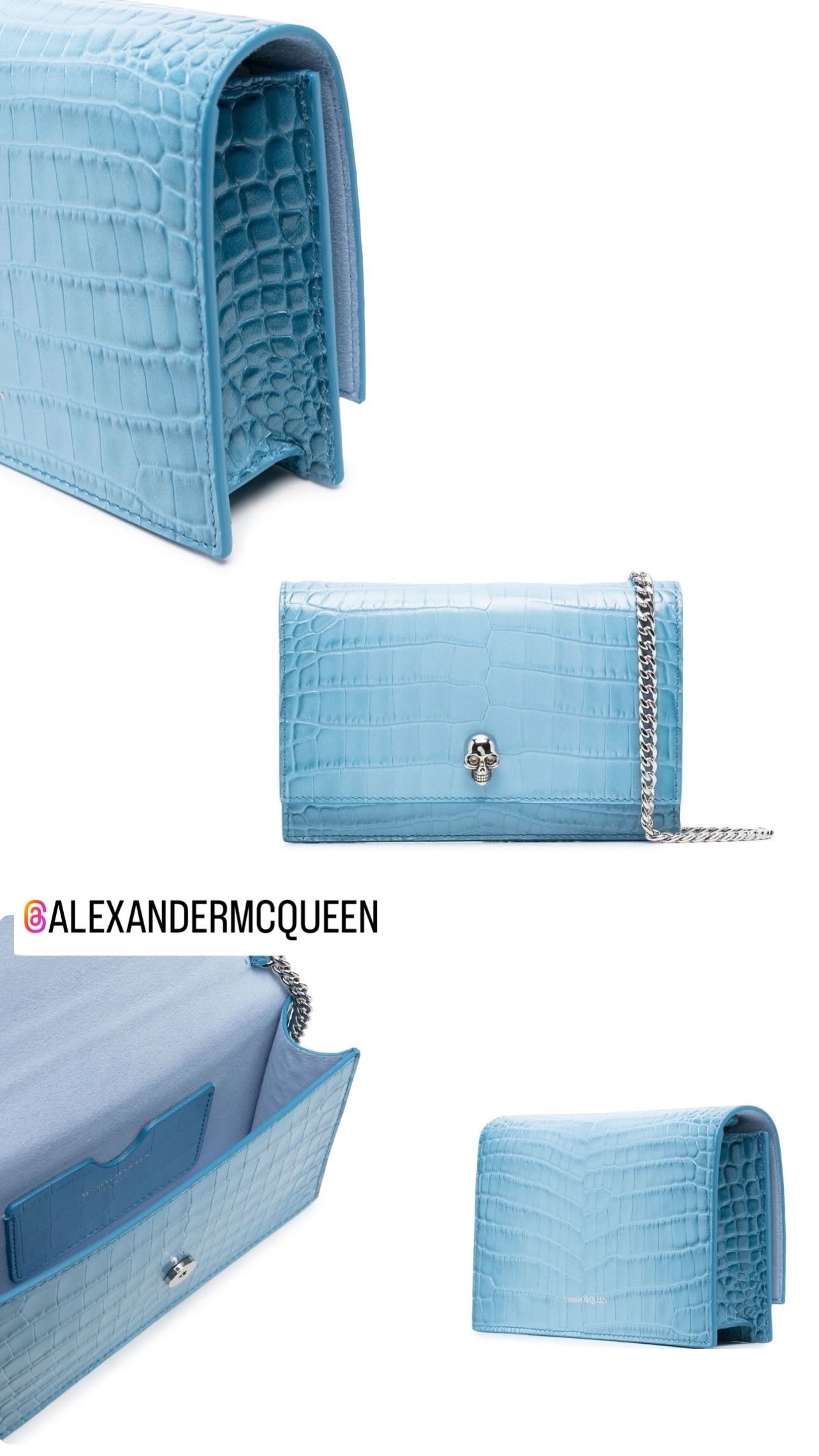 Alexander McQueen - Small Blue Skull Crossbody Bag