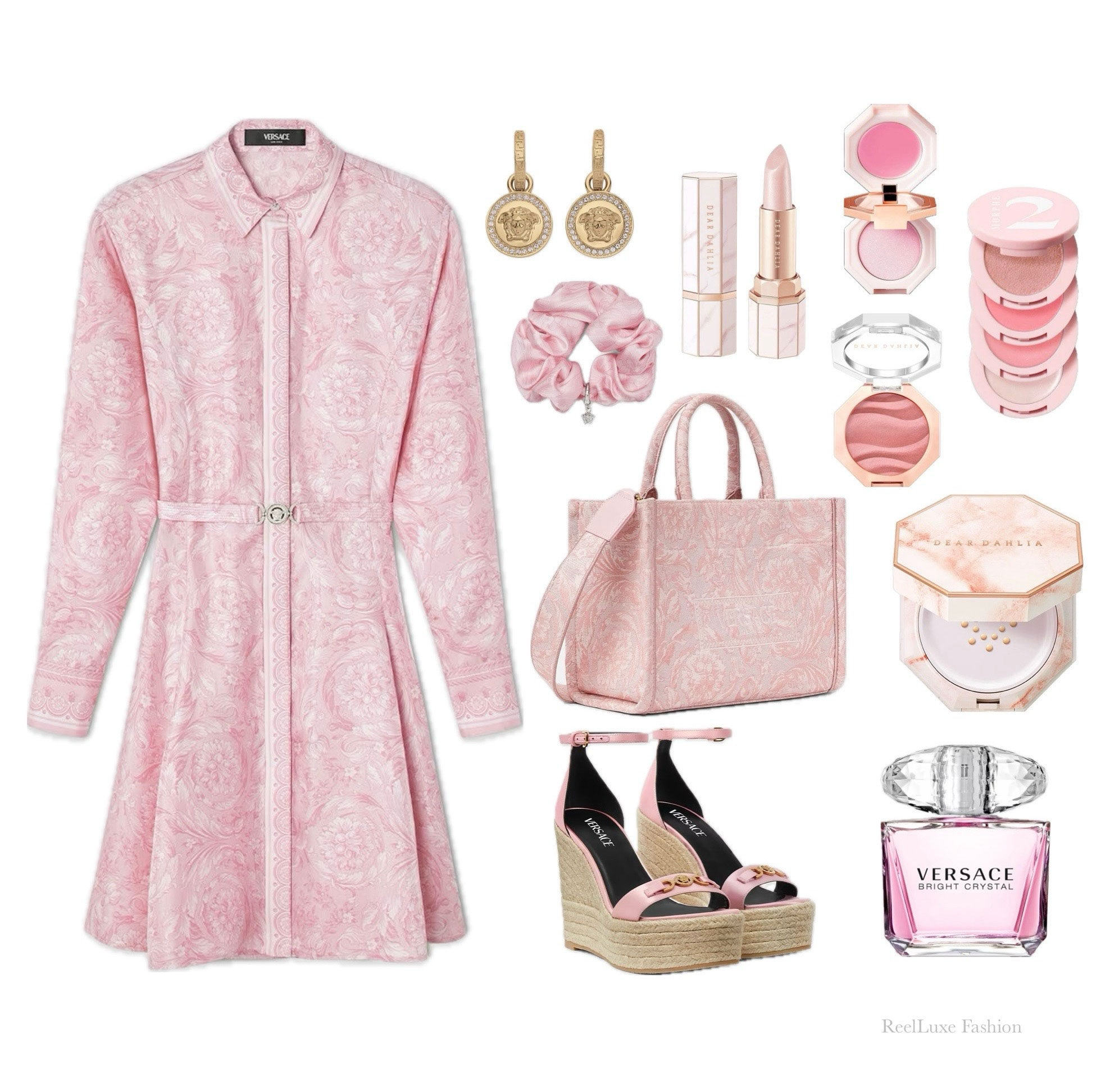 New Season Collection by Versace: Total Pink Versace Outfit Idea from Versace Firenze Boutique, Plus Beauty Products