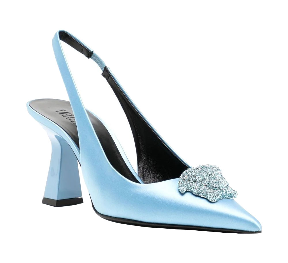 Versace - 80mm Slingback Crystal Embellished Pumps